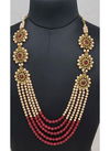 Red Kundan Indian Sparkly Designer For Party And Functions Wedding Wear Latest New Mala Collection 1221